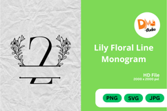 Lily Floral Line Monogram Product Image 1