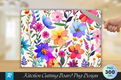 Colorful Flowers Cutting Board Sublimation Design Product Image 1