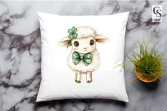 Cute Lamb Green Bow Tie Clipart Sublimation PNG Product Image 2