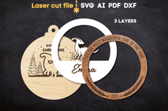 Dinosaur Christmas Ornament SVG laser cut file for Glowforge Product Image 2