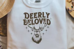 Vintage Funny Sarcastic Animal Deerly Beloved PNG Product Image 2