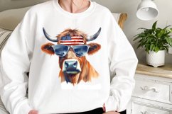 Highland Cow 4th of July Clipart, 4th of July Clipart Product Image 4