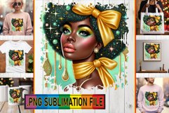 Sweet TSHIRT Designs Art PNG, Afro Girl Product Image 1