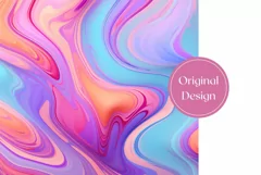Wave Liquid Tumbler Wrap, Colorful Tumbler Sublimation PNG Product Image 2