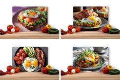 Eggs Cutting Board, Food Cutting Board, Breakfast PNG Product Image 2