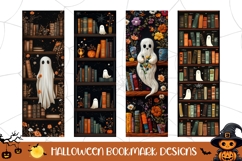 Floral Halloween Bookmarks, Magic Books Print Product Image 1