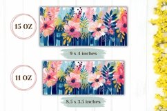 Watercolor Flowers Mug Design, Floral Mug Sublimation Design Product Image 2