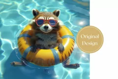 Funny Racoon Tumbler Wrap Design, Cute Racoon Sublimation Product Image 2