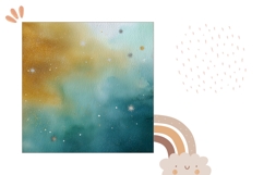 Watercolor Blue Pillow Case Design, Abstract Pillow Design Product Image 2