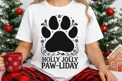Holly Jolly Pawliday Svg, Dog Christmas Svg, Dog Paw Svg. Product Image 3