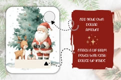 Watercolor Santa Claus Money Card, Christmas Tree Gift Card Product Image 2