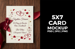 5x7 Valentine's Day Invitation Mockup, Greeting Card Product Image 1
