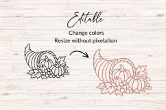 Hand Drawn Fall Cornucopia Harvest SVG Product Image 2