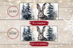 Winter Hare Mug Wrap Design, Christmas Coffee Cup Design Product Image 2