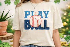 Play Ball Baseball SVG | Retro Baseball T-Shirt Product Image 2