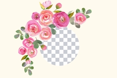 Watercolor Floral Corners PNG Design Product Image 2