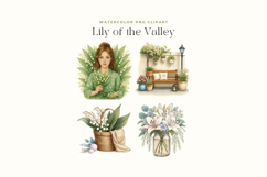 Watercolor Lily of the Valley Cliparts Product Image 2
