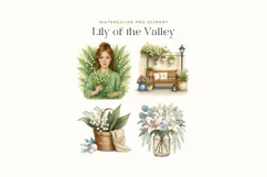 Watercolor Lily of the Valley Cliparts Product Image 2