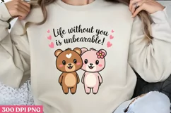 Life without you is PNG, Retro Valentine Sublimation PNG Product Image 1