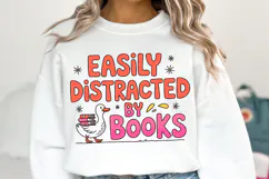 Easily Distracted by Books Svg | Svg Cut File | Shirt Svg Product Image 1