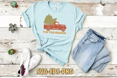 tis the season Christmas Truck with Tree SVG Product Image 3