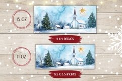 Watercolor Winter Mug Design, Christmas Village Mug Wrap Product Image 2