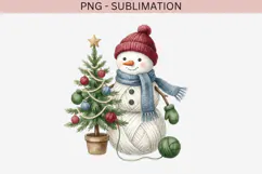 Yarn snowman png design for T-shirts Product Image 2