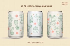 Cute Cactus Wrap For Libbey Can Glass SVG| 16 oz Product Image 3