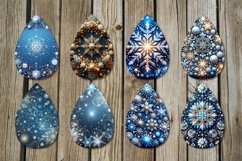 Christmas snowflake | 8 Teardrop earring Sublimation designs Product Image 2
