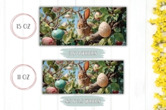 Floral Easter Mug, Cartoon Easter Eggs Mug Wrap Design Product Image 2