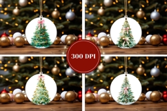 Watercolor Christmas Bows Ornaments, Christmas Tree Ornament Product Image 2