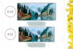 Watercolor Landscape Mug Design, Lake Mug Sublimation Product Image 2