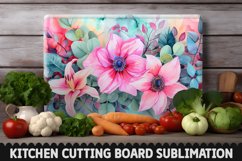 Cutting Board Sublimation Design - Flowers Sublimation PNG Product Image 1
