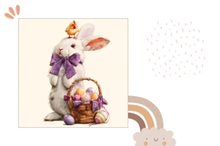 Easter Bunny Pillow Case PNG, Easter Eggs Pillow Design Product Image 2