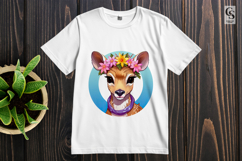 Cute Floral Deer clipart sublimation png Product Image 2