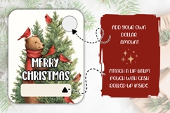 Cartoon Christmas Bear Money Card, Christmas Gift Card Print Product Image 2