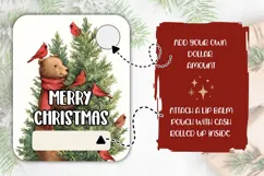 Cartoon Christmas Bear Money Card, Christmas Gift Card Print Product Image 2