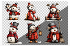 Snowman Bundle Clipart, Whimsical Product Image 2