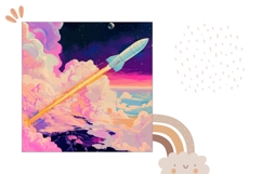 Space Pillow Design, Sky Pillow Sublimation Product Image 2