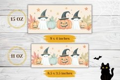 Halloween Pumpkins Mug Wrap, Kawaii Ghost Mug Sublimation Product Image 2