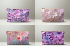 Purple Hydrangea Cosmetic Bag, Floral Cosmetic Bag PNG Product Image 2
