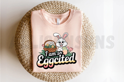 Cute Easter Bunny Illustration With Basket And Egg Digital Product Image 2