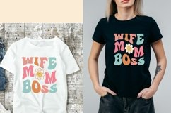 Wife, Mom, Boss, Retro Wavy quotes PNG sublimation Product Image 2