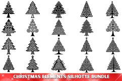 113 Christmas Elements Silhouette Stencil Mega Bundle SVG Product Image 2