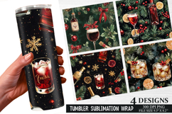 Christmas Wine Tumbler Wrap| Christmas Tumbler Wrap Design Product Image 1