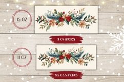 Floral Christmas Mug Wrap Design, Christmas Flowers Mug Product Image 2