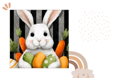 Cartoon Easter Bunny Pillowcase, Cartoon Carrot Pillow Product Image 2
