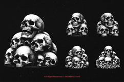 10 Bundle Dark Art Skull Head Pile scattered Stacking Horror Product Image 3