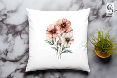 Watercolor Poppy Flower Clipart Sublimation PNG Product Image 2