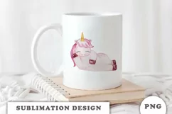 Watercolor cute unicorn sublimation png Product Image 2